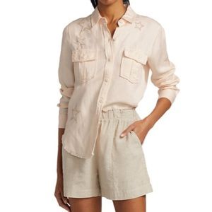 Rails Loren embroidered stars Light pink tencil button down shirt extra large